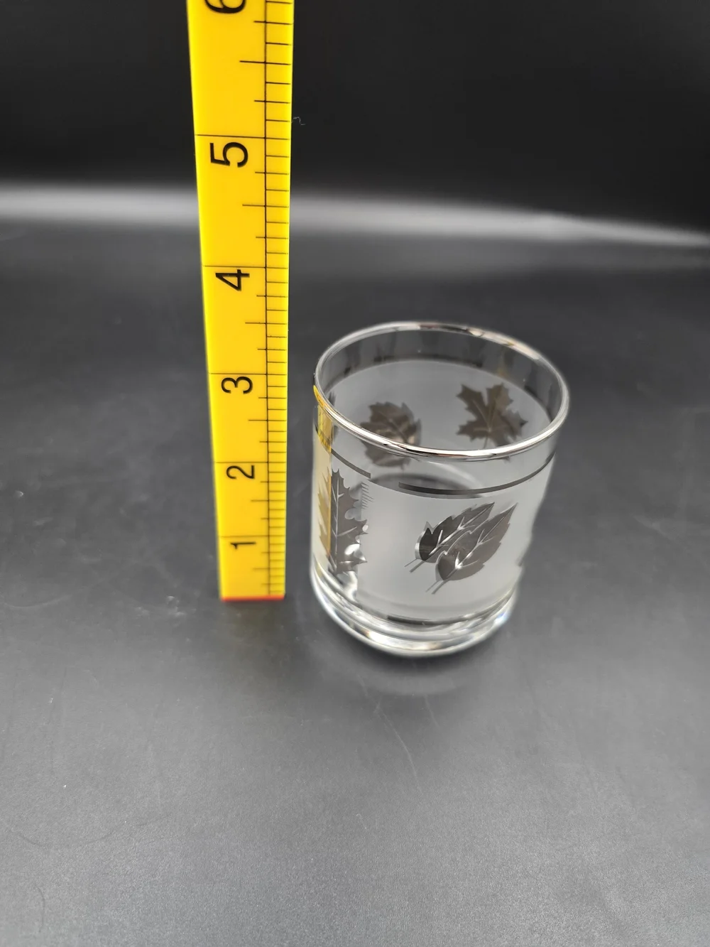 Libbey Frosted Glass Tumblers with Silver Leaf Motif - Set of 4